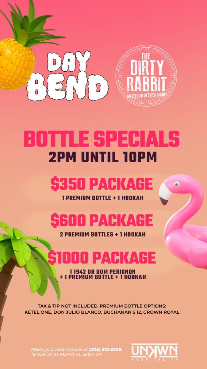 AneurysK's tweet image. Unleash the ultimate day party vibes at Dirty Rabbit! 🎉 Join us for an unforgettable experience where the energy is high, the music is pumping, and good times are guaranteed. 🐇✨ Don't miss out! #DirtyRabbit #DayParty"