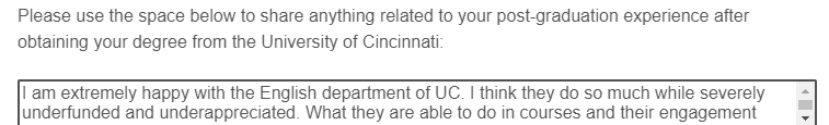 IdiotAuthor's tweet photo. I will be complaining about the funding of the English dept. every alumni survey I get. (Also, as an English major, I'm too poor to donate anything. This is all I can do.) https://t.co/32znxh8EQZ
