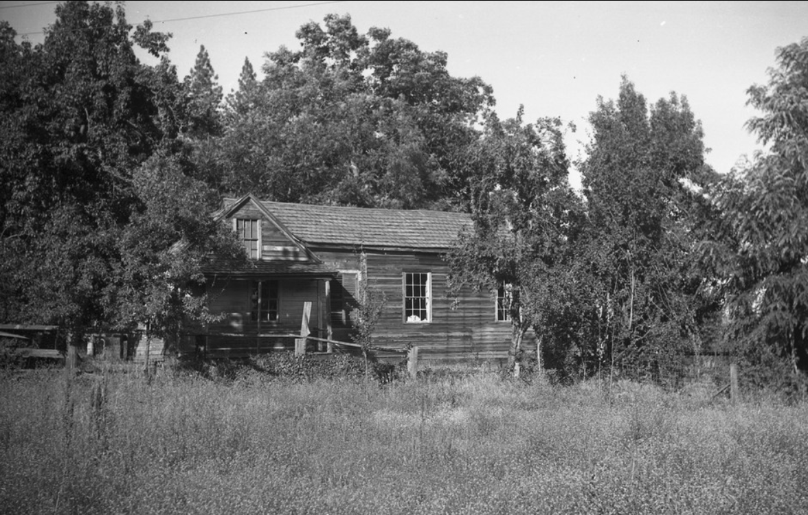 A c. 1953 photo shows the home of Leyland Stanford in Michigan Bluff. Stanford was the founder of the University that bears his name. Michigan Bluff is a community in Placer County, not far from Foresthill. The site of intense mining activity during the Gold Rush, Stanford had a…