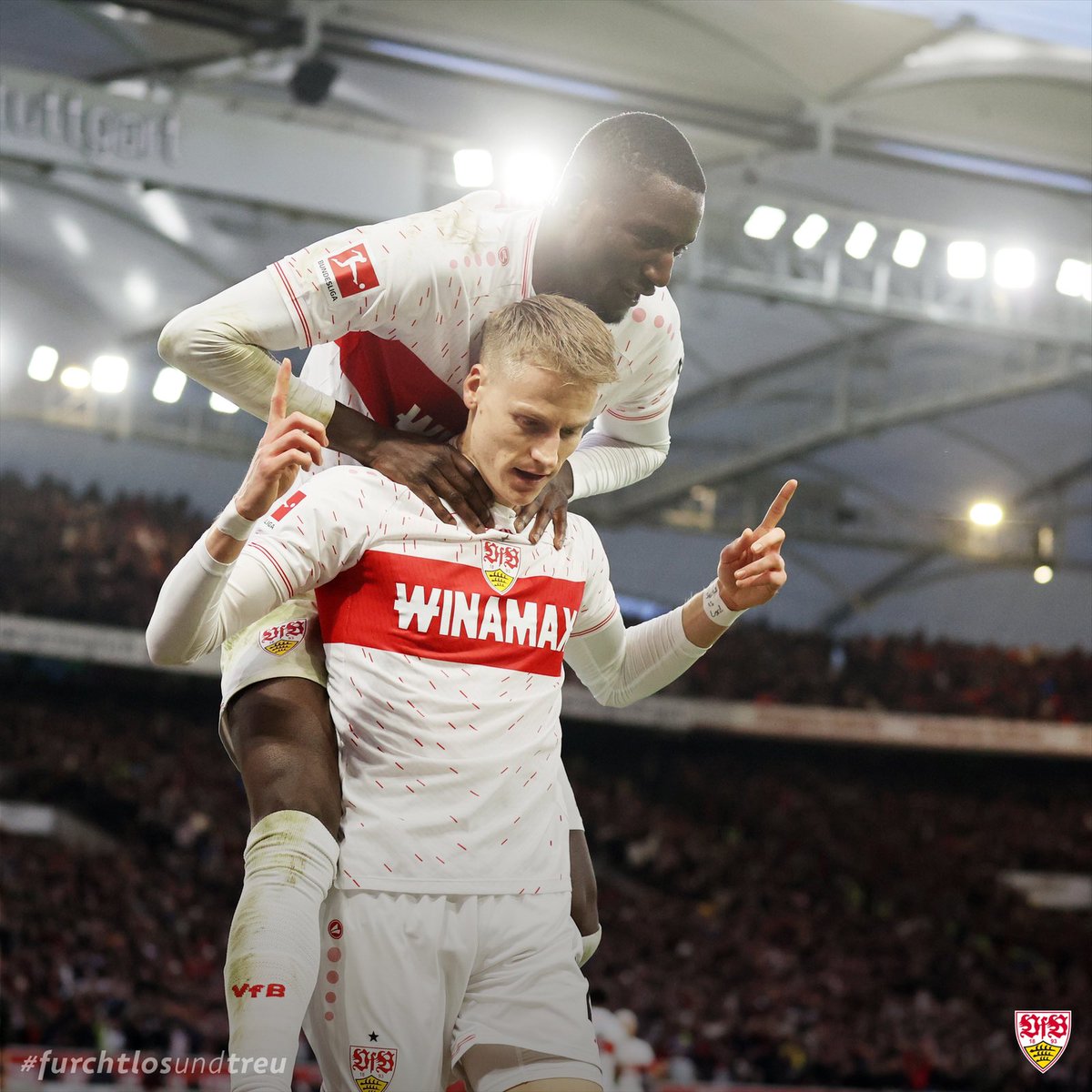 Auch, wenn es nicht für die 3️⃣ Punkte gereicht hat heute: Wir sind stolz auf euch, Jungs! 🙏

#VfB | #VfBB04 1:1