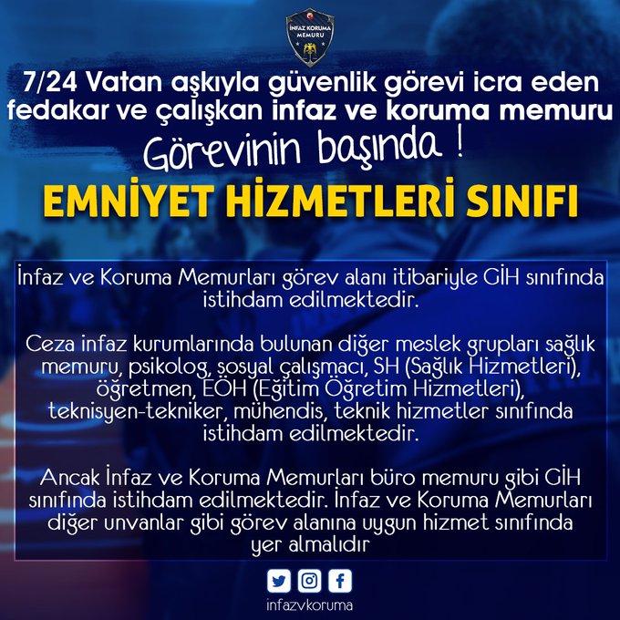 Hazır Kuvvet İ.K.M. (@hazkuvvetikm) on Twitter photo <a href="/m_tahtasiz/">Mehmet Tahtasız</a> 3600 yok, özlük hakkı yok belirli bir çalışma saati yok,özel sınıf yok, zam yok, bayramlar yok, ikramiye yok,ek ücret yok ama üniforma var, yemin var, şehitlik var, risk var, saldırı var, tehdit var, nöbet var.
#infazKorumaYargıPaketine
SAĞOLUN SAYIN VEKİL <a href="/m_tahtasiz/">Mehmet Tahtasız</a> 3600 yok, özlük hakkı yok belirli bir çalışma saati yok,özel sınıf yok, zam yok, bayramlar yok, ikramiye yok,ek ücret yok ama üniforma var, yemin var, şehitlik var, risk var, saldırı var, tehdit var, nöbet var.
#infazKorumaYargıPaketine
SAĞOLUN SAYIN VEKİL