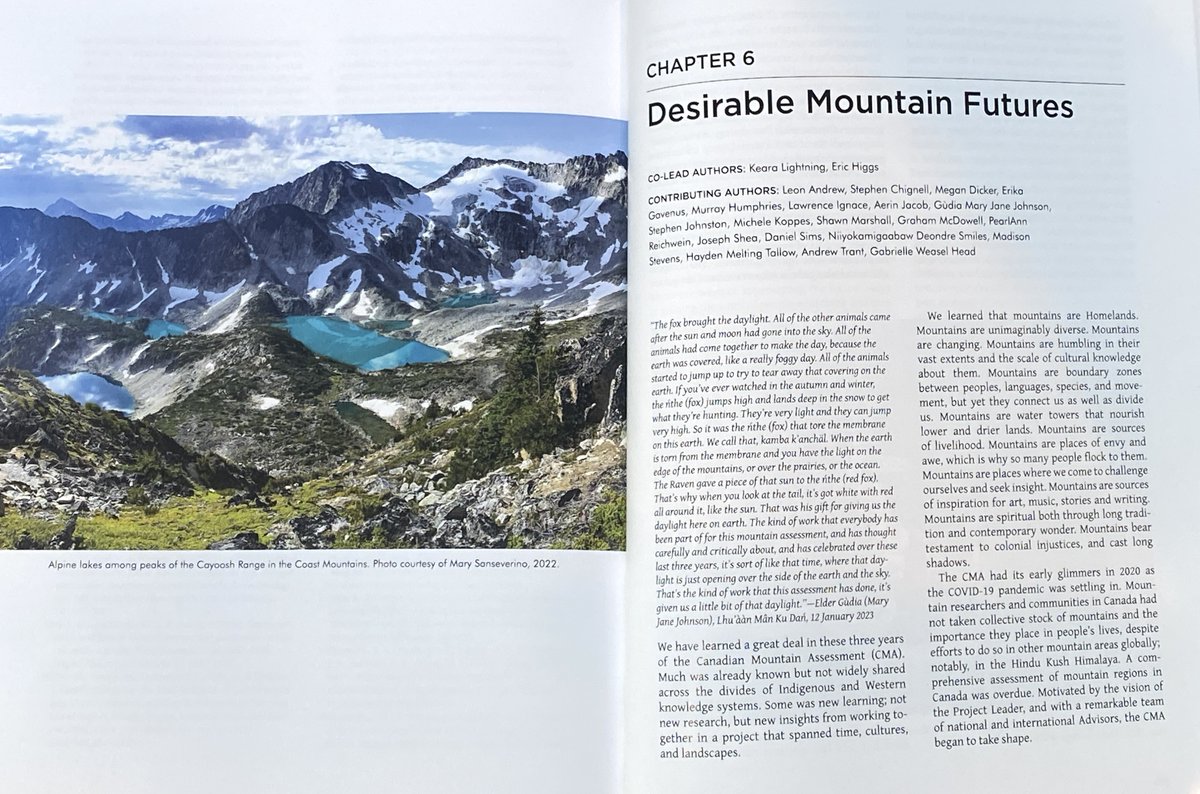 Tomorrow is #InternationalMountainDay. In the lead up, I have been posting one part of the Canadian Mountain Assessment per day. Today: the Desirable Mountain Futures chapter ucp.manifoldapp.org/read/the-canad…
 #CdnMntAssessment #MountainsMatter <a href="/UCalgaryPress/">UCalgaryPress</a> <a href="/UNmountains/">Mountain Partnership</a> <a href="/MtnResearchMRI/">Mountain Research Initiative @mtnresearchmri.bsky</a>