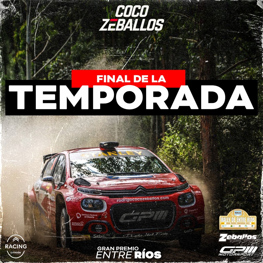 #GPRallyEntreRios | FINAL PARA NOSOTROS!!! Terminamos el Rally en Concordia, final de la temporada 2023 junto a <a href="/SebaGRally/">Seba González Rally</a>, todo el @gp_motorsport1 y el <a href="/zeballosrally/">Zeballos Rally Team 🤜🤛🇺🇾</a> en un año que estuvimos en 9 de 10 fechas, un año de aprendizaje y sumar kilómetros arriba de nuestro Citroen