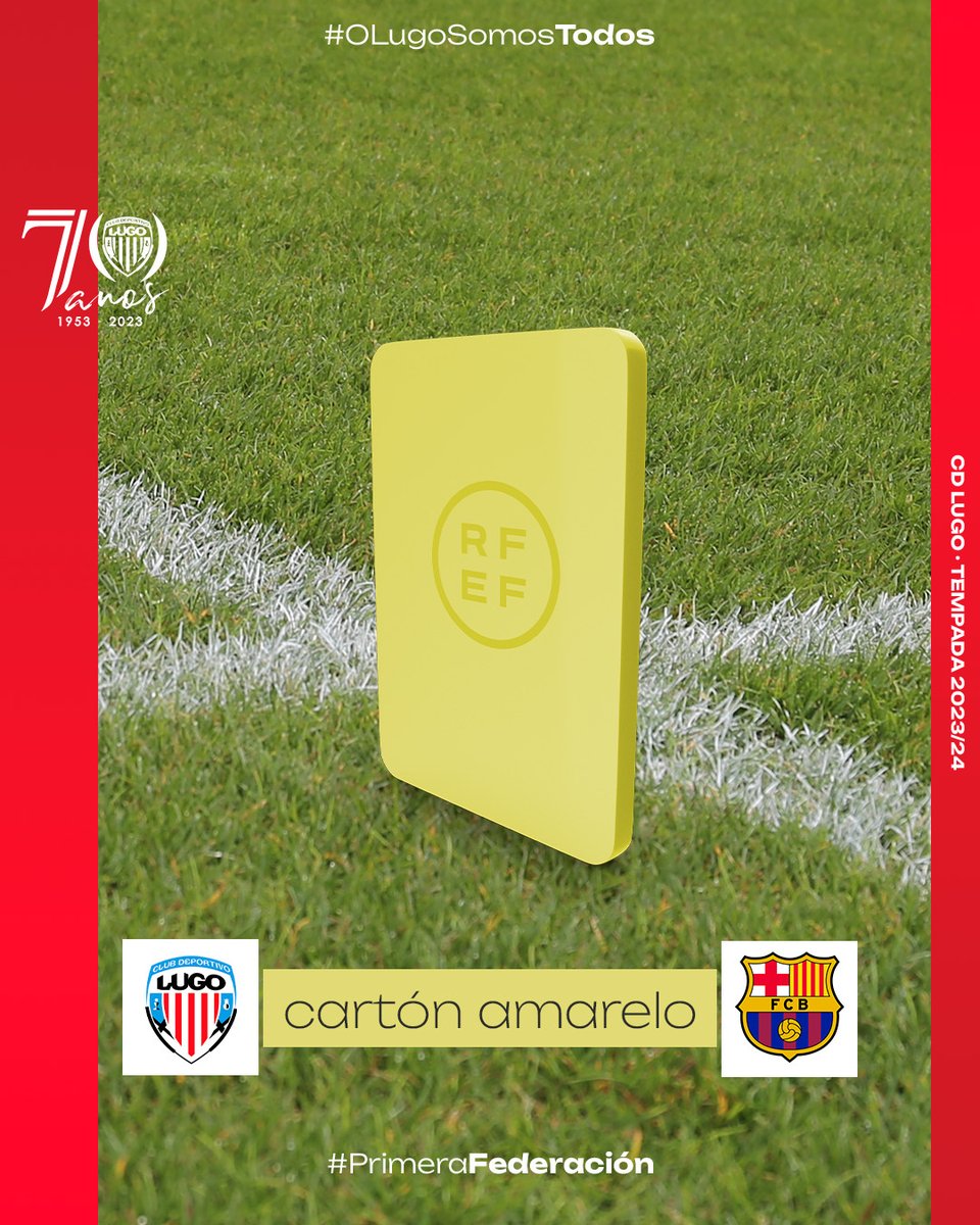 CDeportivoLugo's tweet photo. ⏱️32’ | Cartón amarelo para #Castrin (#CDLugo)
#LugoBarçaAtlétic
#ForzaLugo https://t.co/vzdctDD1kR