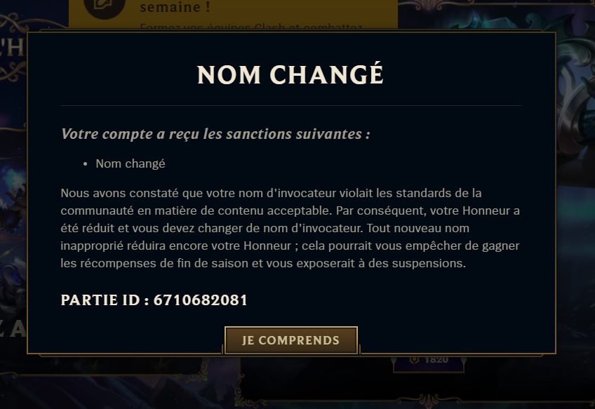Yoann_Duiz's tweet photo. Hello @RiotSupportFR, j'aimerai comprendre ce qui est inadapté dans les pseudos "GROS NUNUL" et "GROSSE NUNULLE" ? Ayant spam Nunu la saison dernière j'ai voulu faire un jeu de mot sympa, ma copine a juste suivi mon délire. Pourquoi cette sanction ? https://t.co/L2tLhh95PT