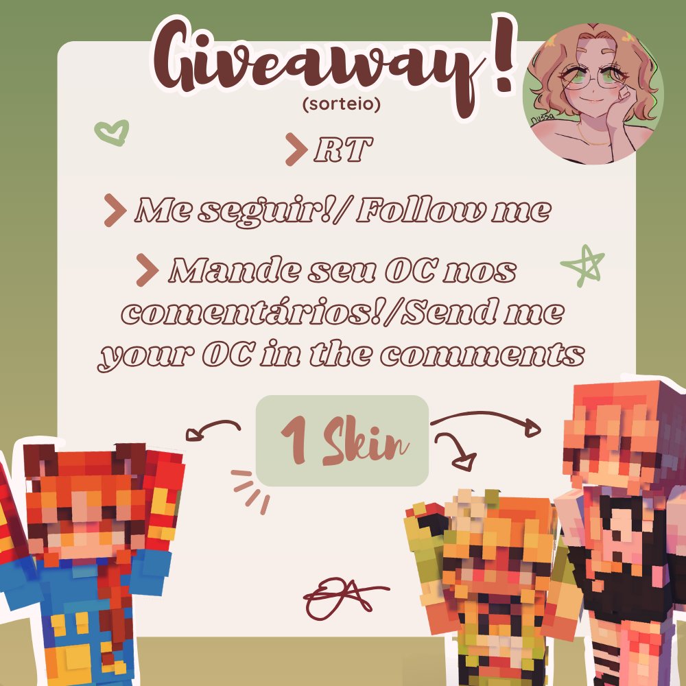 GIVEAWAY FOR 200 FOLLOWERS!
Thank you so much guys

. RT 
. Follow me &amp;
. Pls send your OC in the comments &lt;3