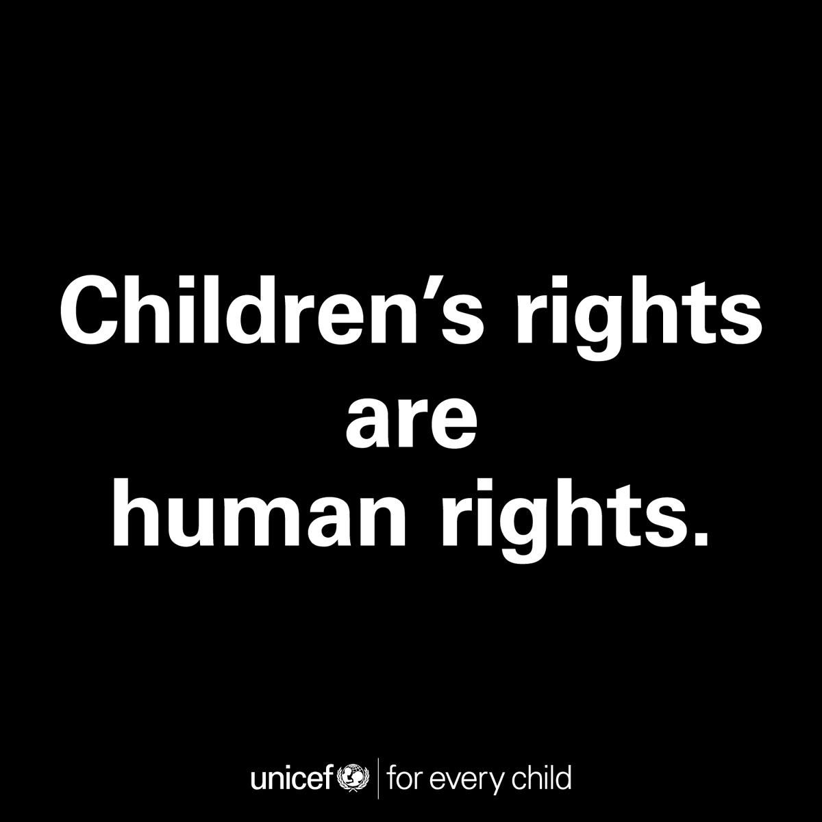 UNICEF's tweet photo. Children’s rights are human rights. However, in too many places today, children’s rights are under attack.

Enough is enough. This #HumanRightsDay, join UNICEF in calling for peace for every child. https://t.co/qhVuziQcVM