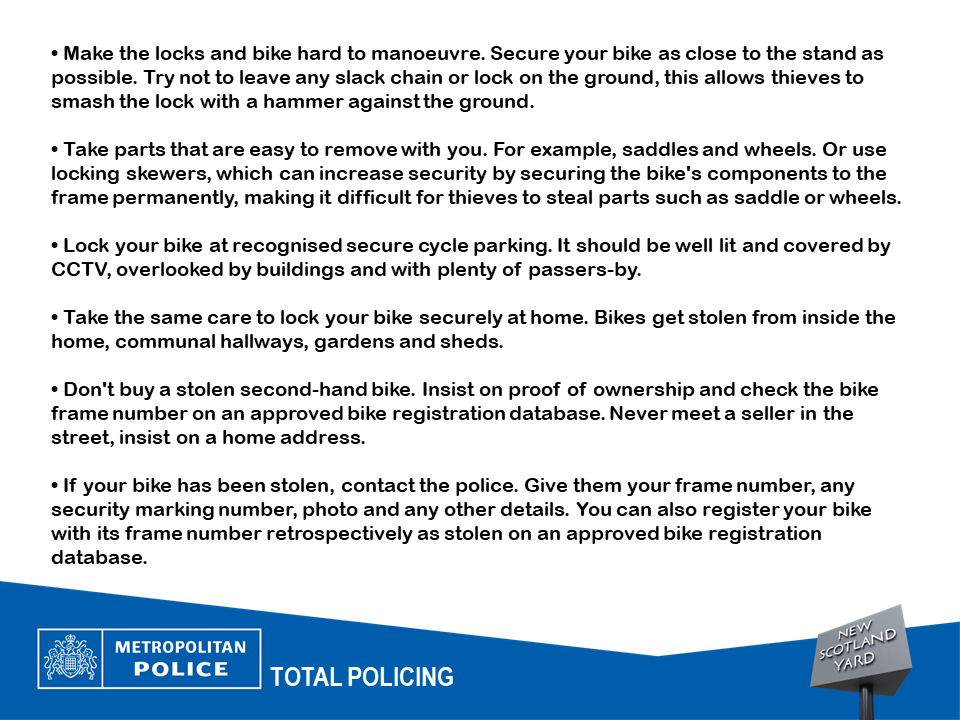 Check out our tips below on how to keep your bike safe and deter thieves. ⬇️ 🚲👮‍♀️🚓