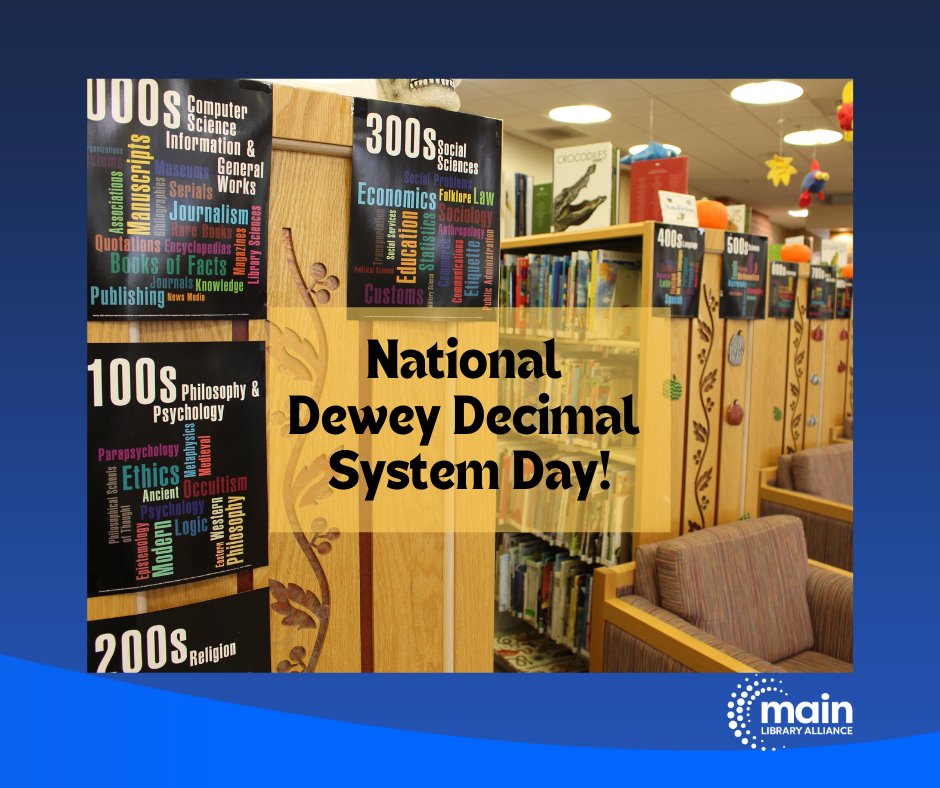 mainlibnj's tweet photo. Need help finding something on your library's shelf? The Dewey Decimal System helps!

#DiscoveryStartsHere #BorrowDontBuy #MainLibraryAlliance #PoweredbyMain https://t.co/GBIFShuc9q