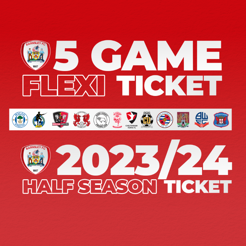 BarnsleyFC's tweet photo. 🎟️ We are pleased to present our five-game Flexi Ticket and 23/24 Half Season Ticket!

Find out more 🔽