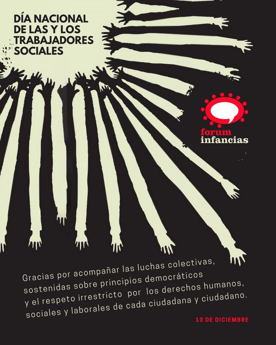 Desde la Asociación  Civil FORUM INFANCIAS queremos saludar en su día a los y las Trabajadoras Sociales.