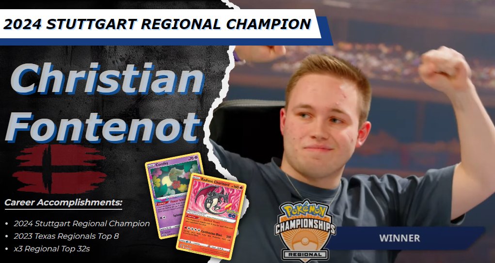 CONGRATULATIONS to our 2024 Stuttgart Regional Champion, Christian Fontenot! <a href="/SticksPTCG/">LZK | Christian Fontenot</a> 

#PlayPokemon #PokemonTCG <a href="/2022tournaments/">2022 tournaments</a>