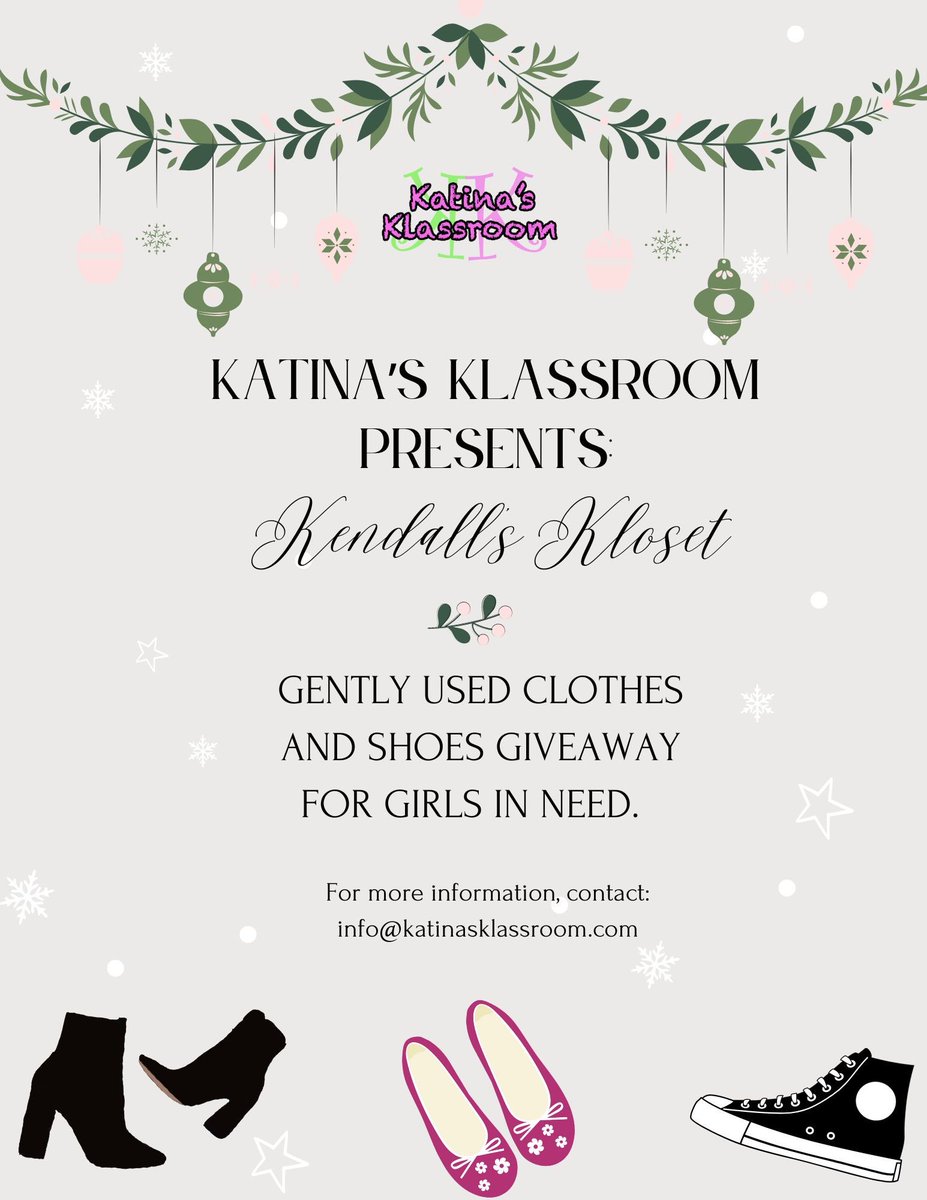 katinarankin's tweet photo. #Giveaway Katina’s Klassroom presents Kendall’s Kloset this holiday season.
Know a little girl in need in #SimpsonCounty? Send a message to info@katinasklassroom.com to nominate a child in need.
#KatinasKlassroom #KendallsKloset #Nonprofit https://t.co/3pAncyIVjr
