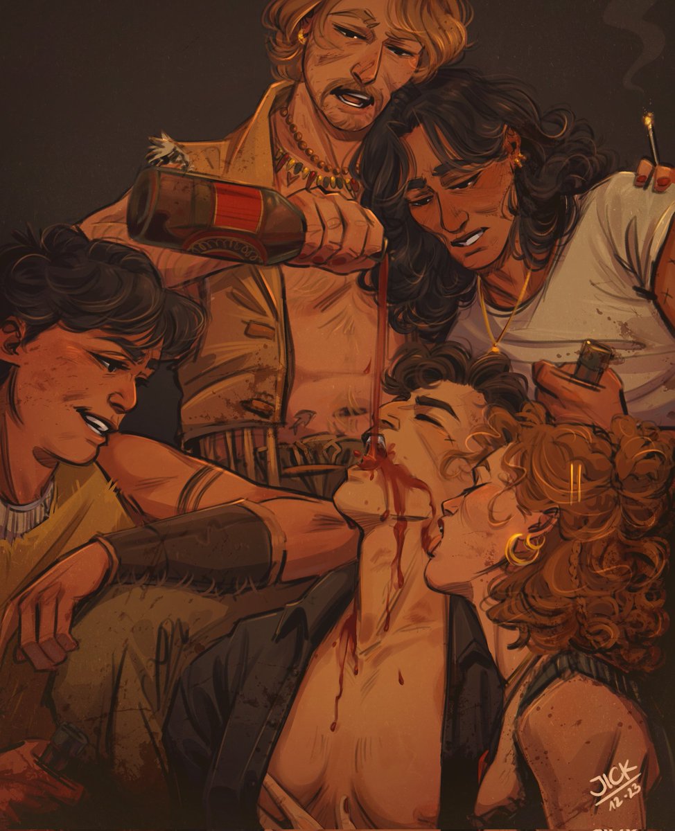 jickdraws's tweet image. The original polycule
(coloured)
#ofmd #fanart