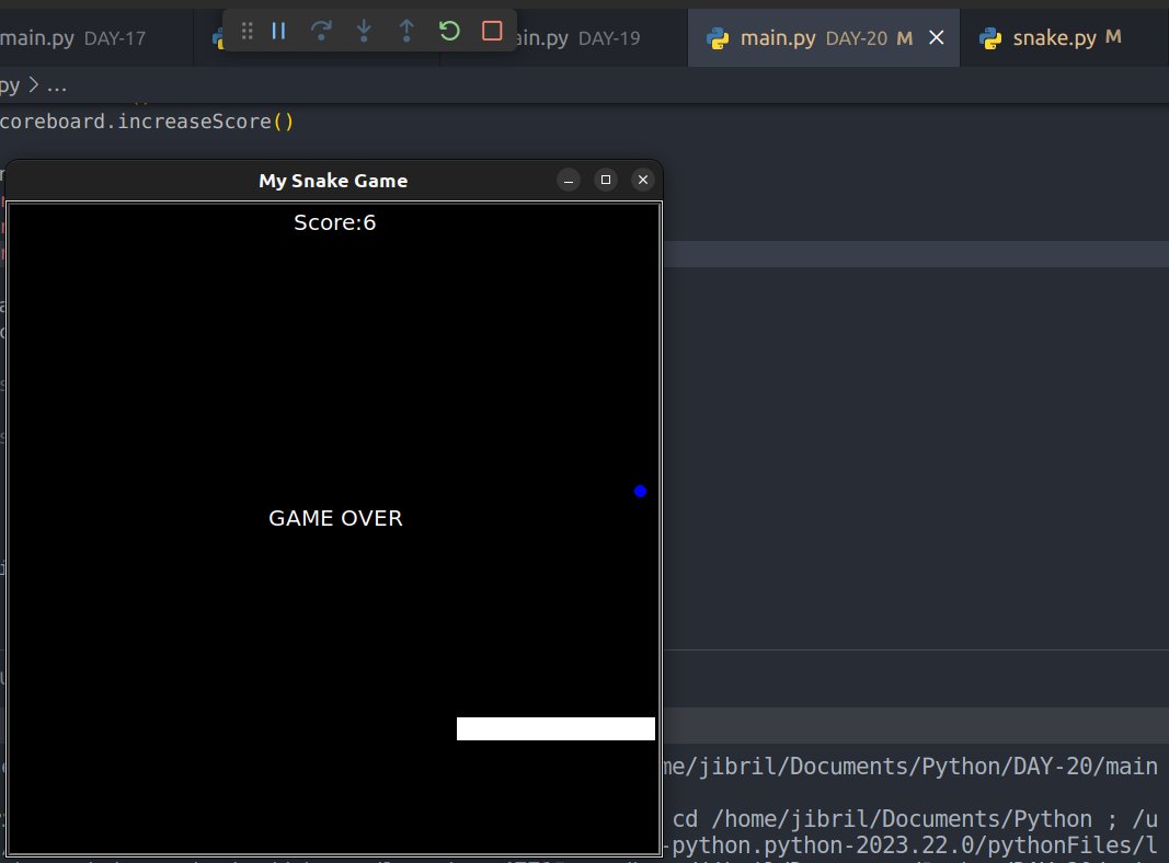 JArbicho68623's tweet image. Day 20 and 21 #100DaysPython: Snake Game  #100DaysOfCode