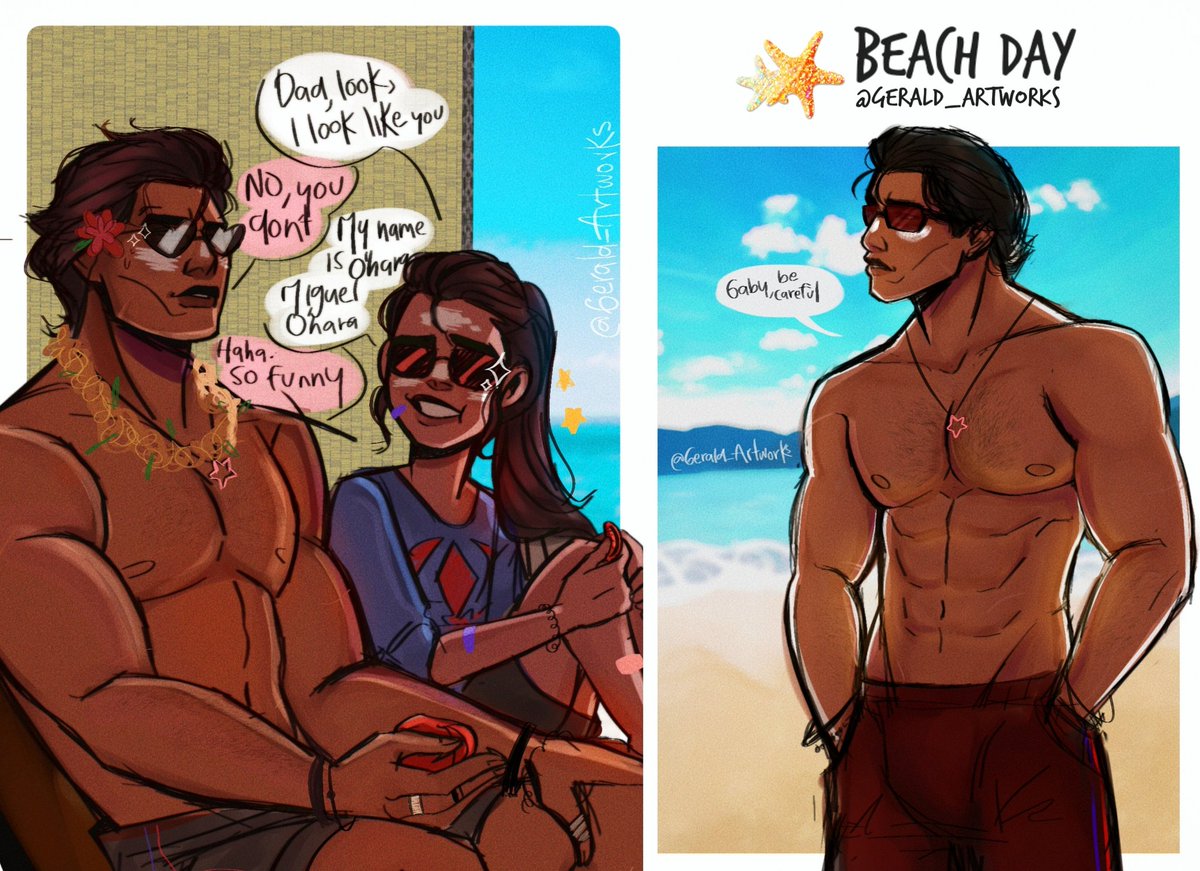 hamgurgerald's tweet image. Beach Miguel? Beach Miguel and Gabrielita.
I can finally post it ;)) 🌊⛱️
( Thank y'all for the 3000 followers! You are the best!! )
.
#MiguelOHara #migueloharafanart #atvs
#AcrossTheSpiderVerse #SpiderMan2099