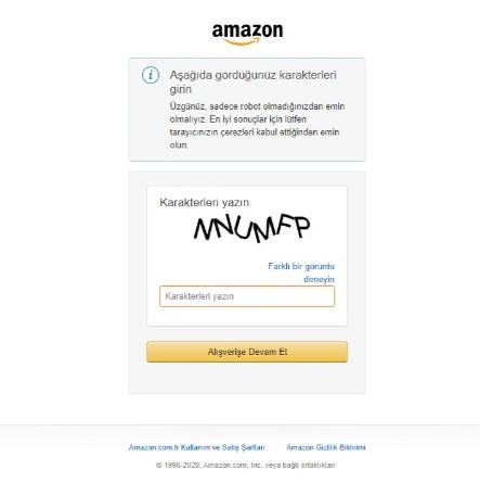 Sadece bir kitap almak istemiştim. <a href="/amazon/">Amazon</a>  siteniz  alternatif format olmayan güvenlik koduyla web erişilebilirlik standartlarını ihlal ettiği için almak istediğim kitabı alamadım. siz bir müşteri kaybettiniz bense almak istediğim kitabı alamadım. #WCAG #Accessibility #Web