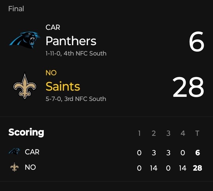 A win is a win ! #Saints #CARvsNO