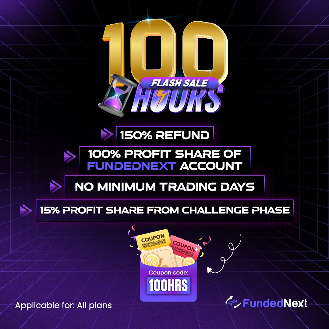 jekzcharlez's tweet photo. ⚡DASHING DECEMBER | 100 HOURS FLASH SALE⚡

Accounts: 3 X 6,000 Accounts!

Criteria to Join:
✅ Sign up via affiliate link
https://t.co/8nXgtvVEnI
✅ Follow @FundedNext
@jekzcharlez, @NFTreiign
@benitoishim, @eeahzy
✅ Tag Friends

#FUNDEDNEXTEVERYWHERE #WAVINGFLAGS https://t.co/F62ir5rKKc