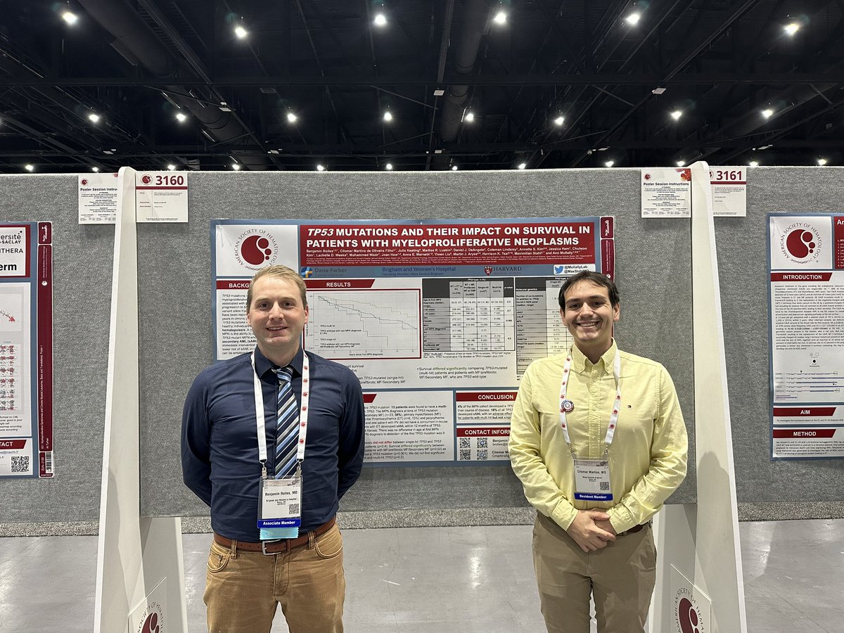 Happy to walk you through our poster (#3160) together with @Cilomarf. We will talk about TP53 mutations in MPN. Join us today at 6pm. @MullallyLab #mpnsm #ASH23