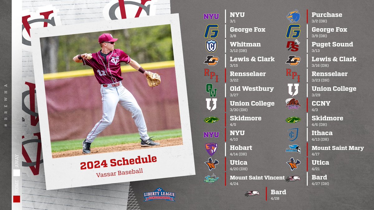 2024 Schedule: Mark your calendars❗️

▫️Pacific Northwest Trip 3/8-3/16
▫️16 Liberty League Games 
▫️Senior Day 4/20