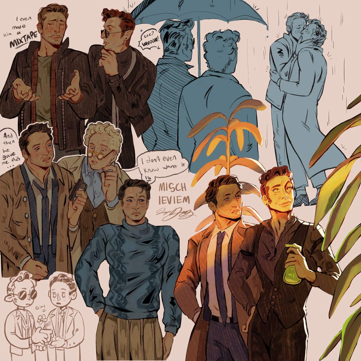Mischieviem_old's tweet photo. Good omens x supernatural because I'm delusional 

#Supernatural #destiel #deanwinchester #samwinchester #castiel #Crowley #aziraphale #ineffablehusbands #crowleysupernatural https://t.co/gJGclWcXTQ