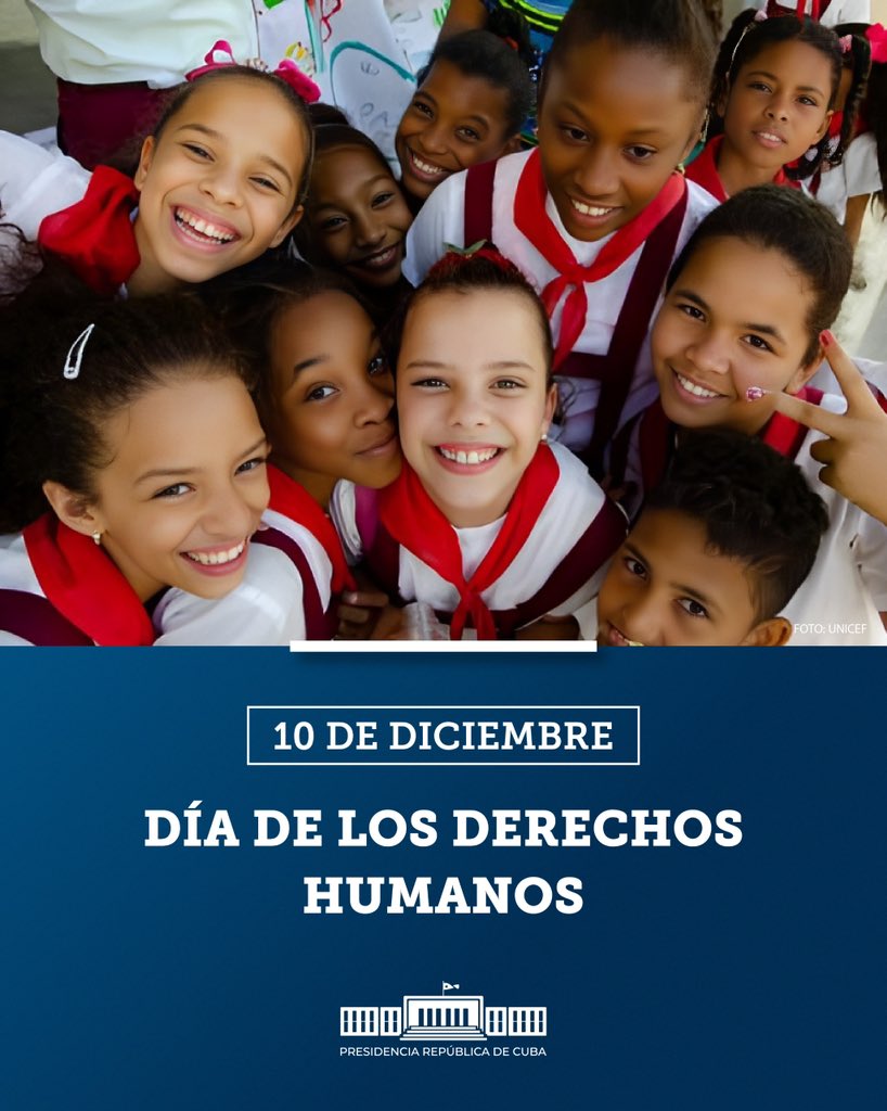 DiazCanelB's tweet photo. #CubanosConDerechos. Eso somos gracias a la #Revolución, que le dio la tierra a quienes la trabajan; que empoderó al pueblo, sin distinción de género, color de piel o estatus social y que sembró el país de escuelas y hospitales con acceso gratuito y universal. #EstaEsLaRevolución https://t.co/bBisVLlmZE