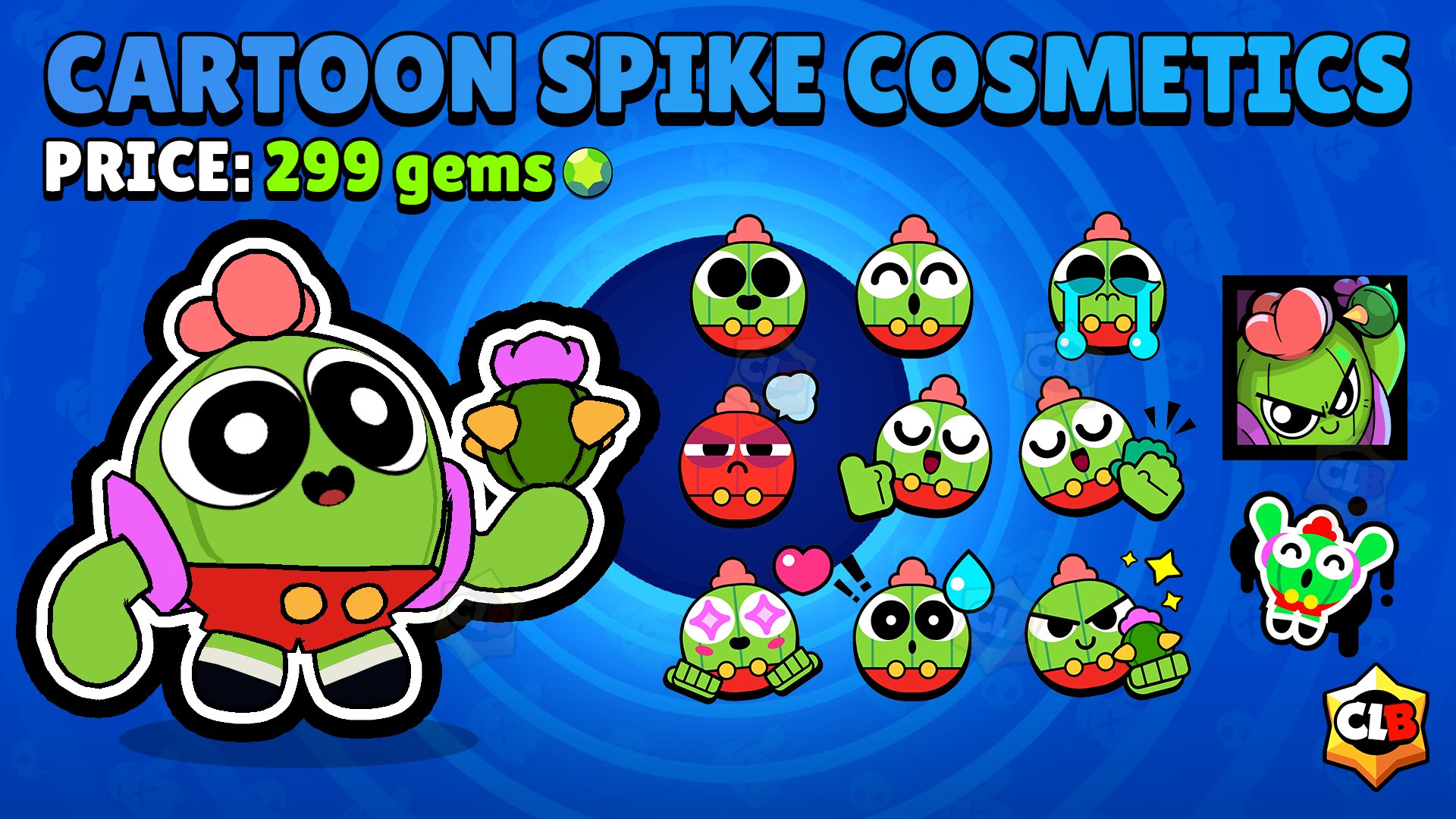 CLB - Brawl Stars on X: New Cartoon Spike skin with Cosmetics