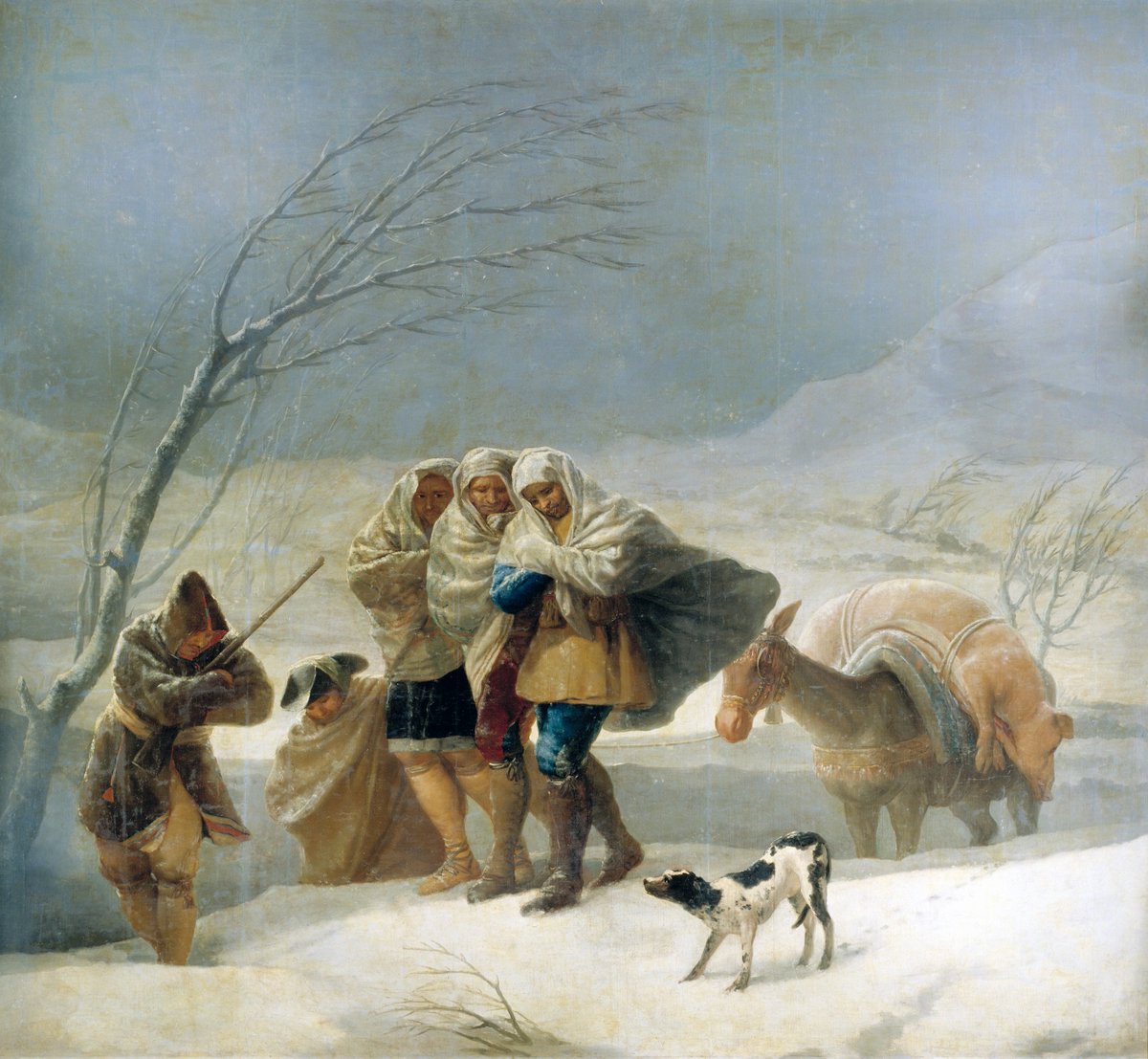 #GreatWinterPaintingsByOldMasters □The Snowstorm or Winter (1786) ☆FRANCISCO GOYA (1746-1828)▪︎The painting is part of the Master's Four Seasons series. The depiction of the hard life of peasants in the harsh winter bears signs of social realism▪︎🏛<a href="/museodelprado/">Museo del Prado</a>-MADRID