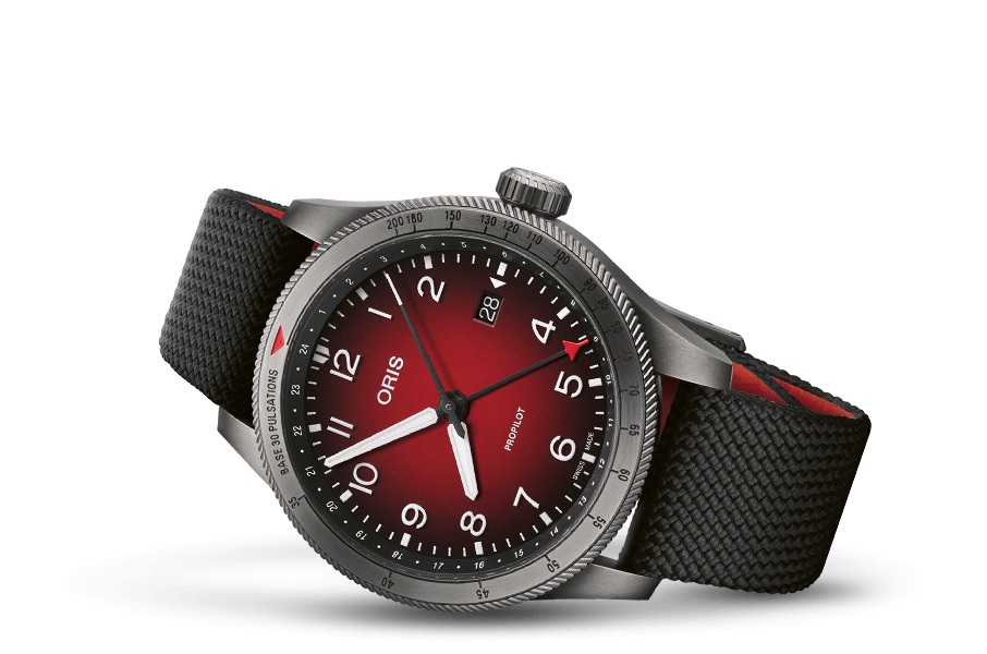 derelojes's tweet photo. Oris ProPilot GMT. Con esfera roja degradada y terminado en PVD gris, este reloj de piloto ofrece una segunda zona horaria y una escala pulsométrica en el bisel https://t.co/l4XNxSkwRI #Oris #OrisProPilot #OrisProPilotGMT #derelojes https://t.co/Yy3yL3sss1