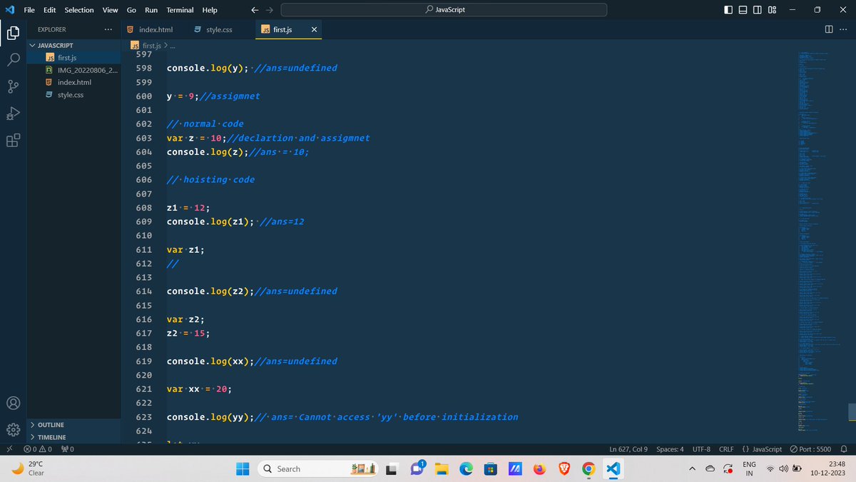 iam_rajankumar's tweet photo. Day 29 of #100DaysOfCode #codeWithJSK  Today I learned about Nested Hoisting  in JavaScript #javascript #css #HTML https://t.co/U0YdqtTryW