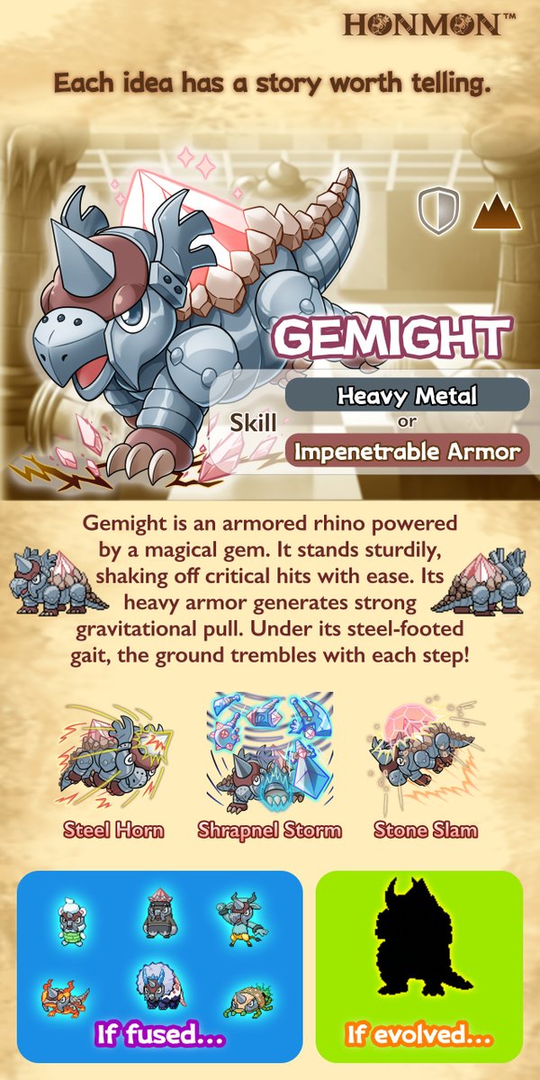 penglace's tweet photo. Fusing ๐ GEMIGHT ๐ฆ yields a #Honmon with its metallic mask and rhino horn! ๐บ https://t.co/C9pbpGVG4I
