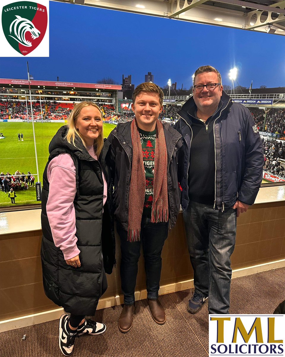 joshpsmalley's tweet photo. A massive thank you to @TMLSofficial for hosting me in their Superbox for todays @LeicesterTigers match. An honour to be invited, had such an awesome time. Plus the Tigers won, which made it even better!! π― π
#rugby #leicestertigers #tmlsolicitors https://t.co/Qx3xzQJlB8