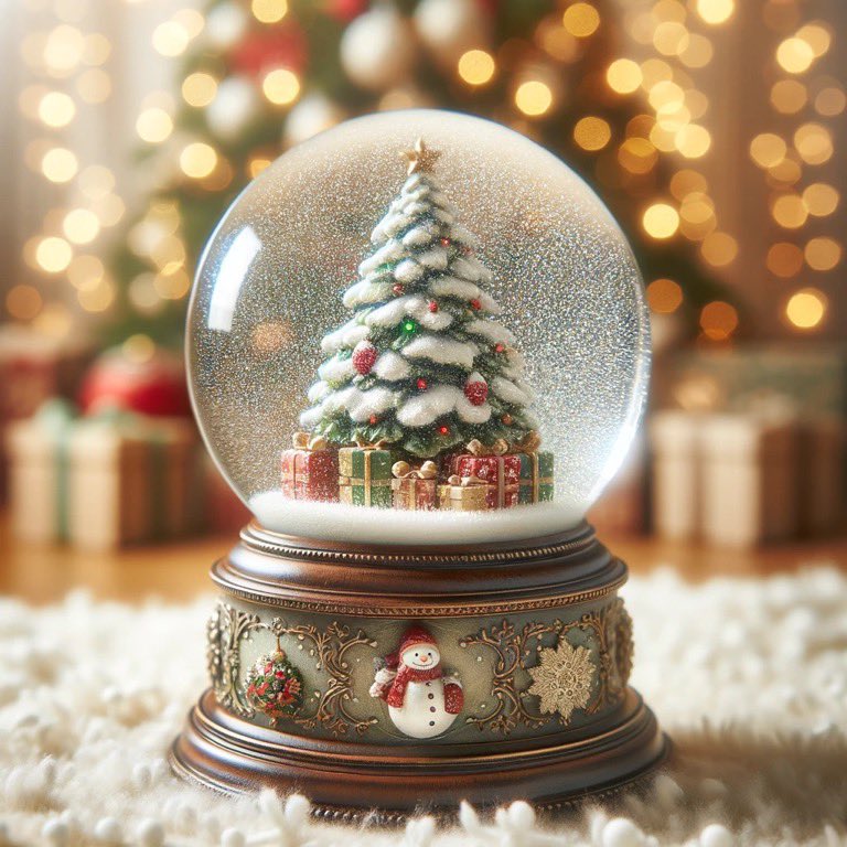 TheFirstRaph's tweet photo. PROMPT CHALLENGE - SNOW GLOBES ❄️🌨️

This challenge is all about capturing the cozy vibes of winter in a snow globe.

Prompt: photograph of a snow globe with a detailed [SUBJECT], set against a softly blurred [CHRISTMAS ROOM] background

Show me your snow globes in the comments and see how others have brought festive scenes to life. Join in and share your winter magic and tag friends!