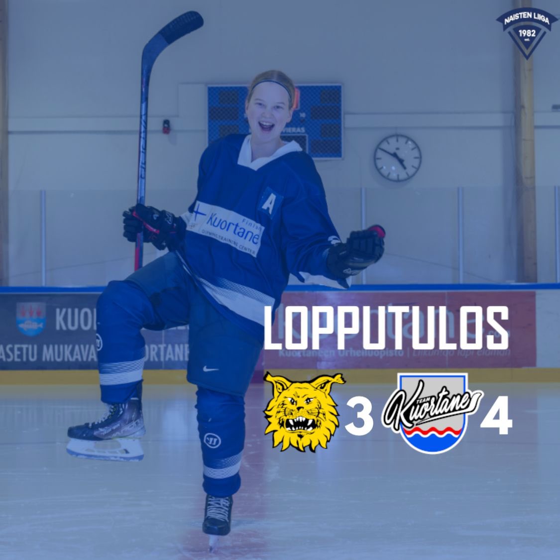 TeamKuortane's tweet photo. 🚨VOITTO🚨
Kuortaneen parhaana pelaajana tänään palkittiin #5 Sinna Varjonen.💪🏼

🚨🥅:
0-1 Korpela (Mustonen)
1-2 Pelkonen (Kari)
1-3 Siekkinen (Holopainen, Kokora)
3-4 Kari (Mustonen)

#NaistenLiiga #TeamKuortane #Kuortane #Soltut https://t.co/Wcumsbu4lX