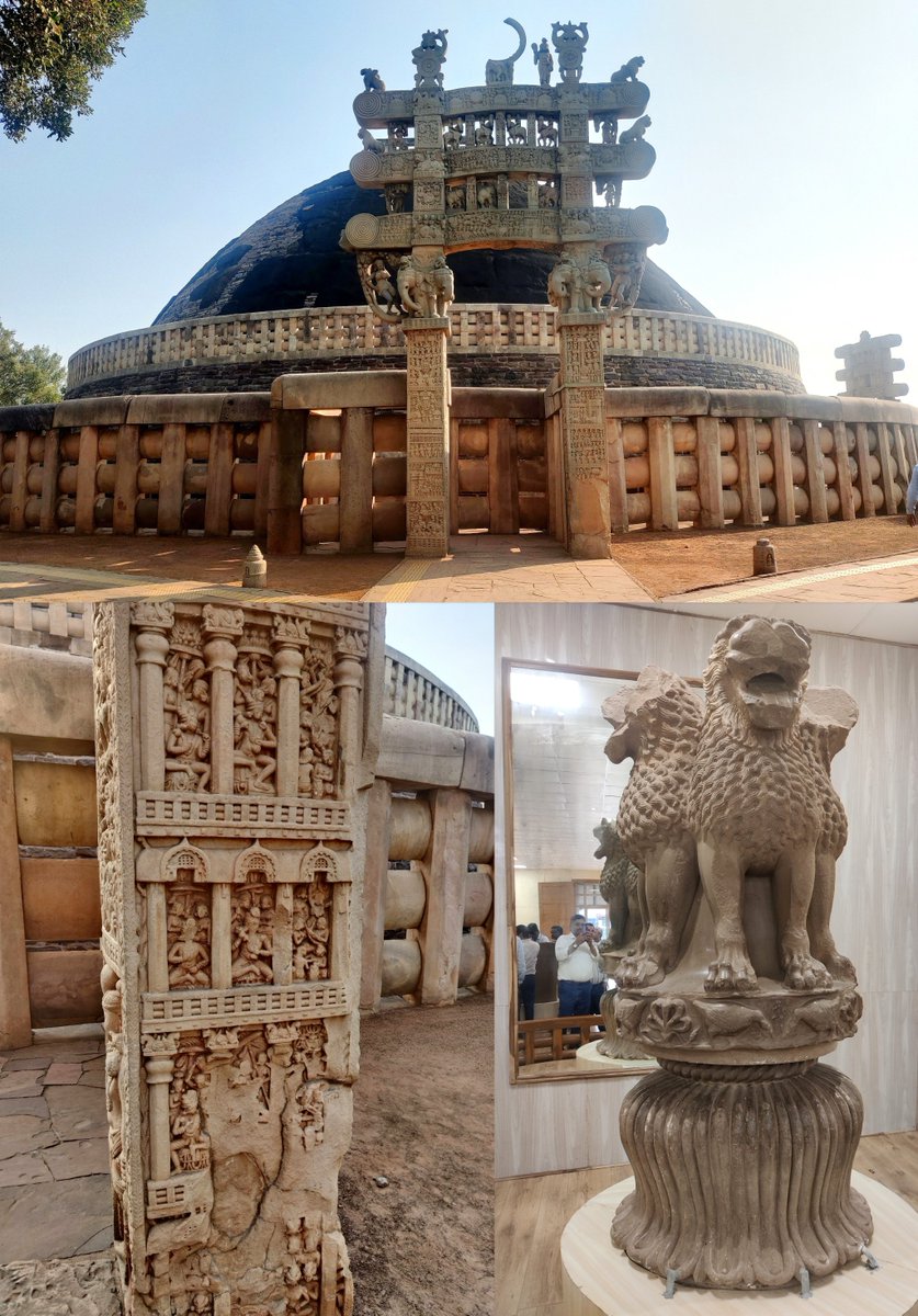 twt2vineet's tweet image. Sanchi Stupa- oldest stone structure in country &amp;amp; marvel of #IndianArchitecture Constructed in 3rd century BCE, a UNESCO World Heritage Site. The Sanchi complex is famous for Mahastupa, Ashokan pillar (with its inscriptions) &amp;amp; signature ornate torans (gateways).
#CulturalHeritage
