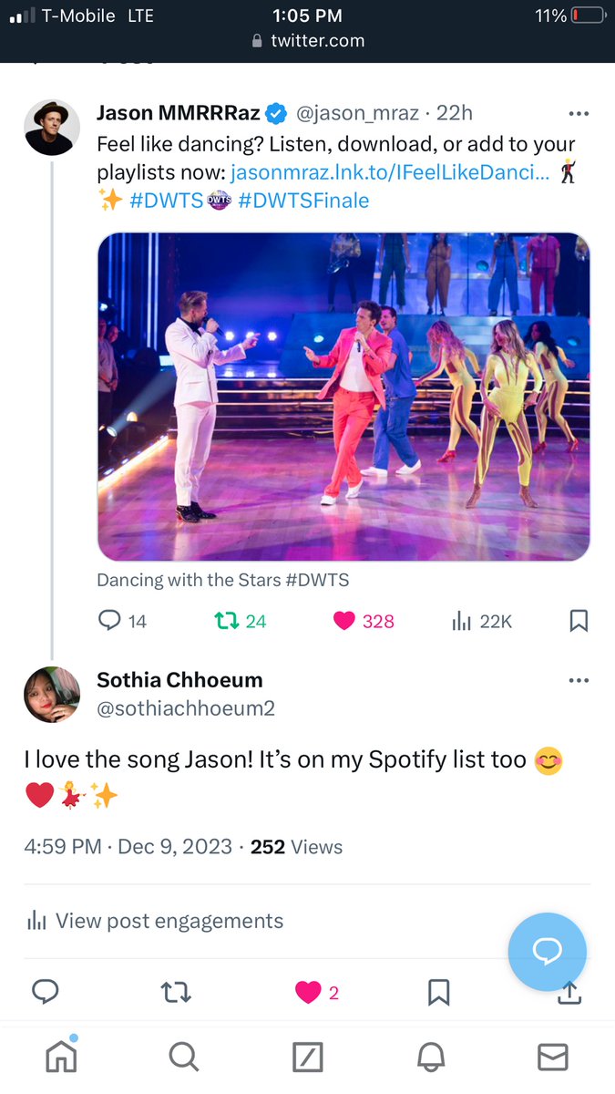 sothiachhoeum2's tweet photo. I got a like on my tweet reply from Jason Mraz!! So sweet and awesome ❤️🥰😊🙏👏🎶🎵💃🕺✨ @jason_mraz #DWTS #IFeelLikeDancing https://t.co/5Lwqu5RdZQ