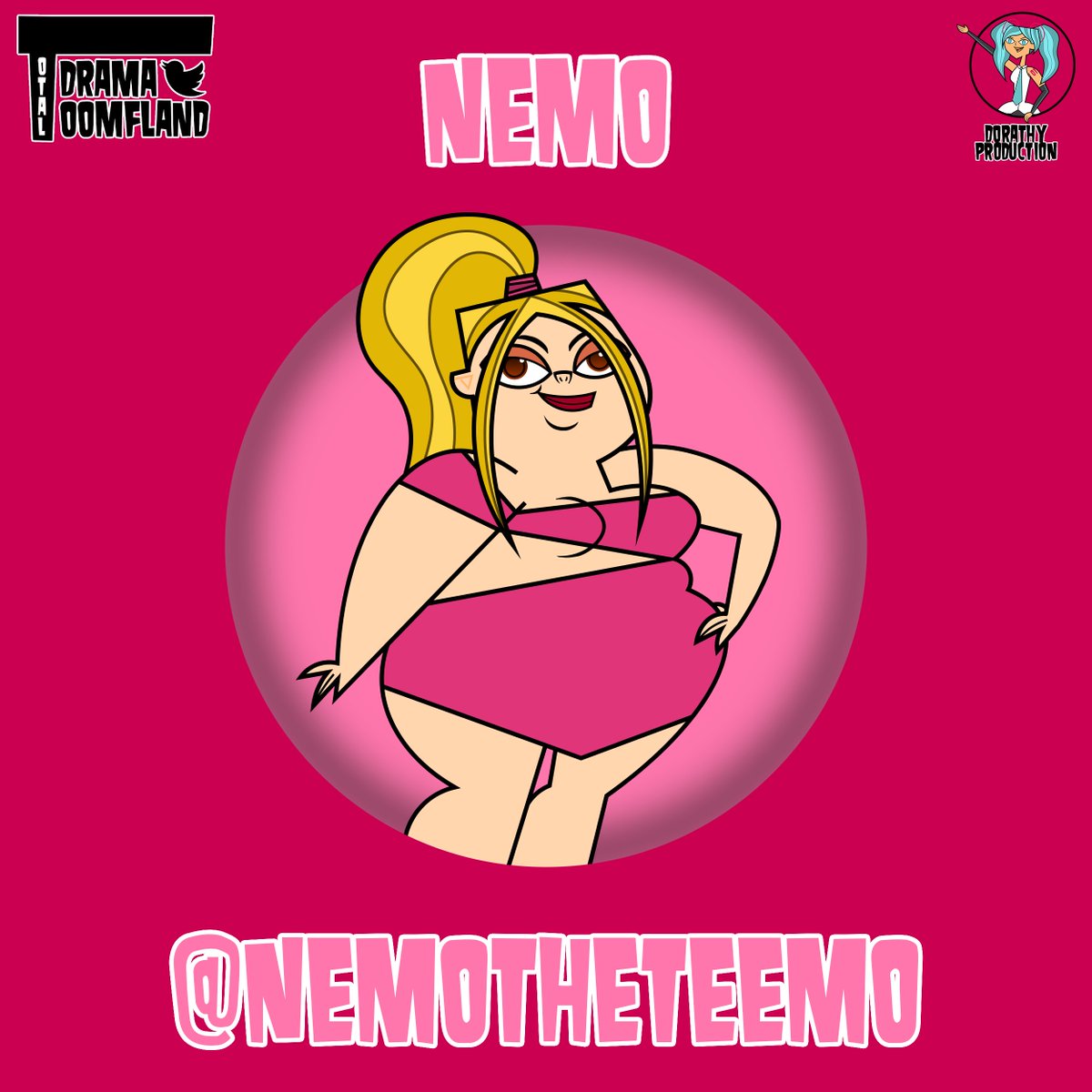dorathydotmp4's tweet photo. [TOTAL DRAMA OOMFLAND CAST REVEAL] 

[CAMPER 8/17] 
Coming through for the big girls, it's @NemoTheTeemo

Are you #TeamNemo? https://t.co/9leR1fAYbv