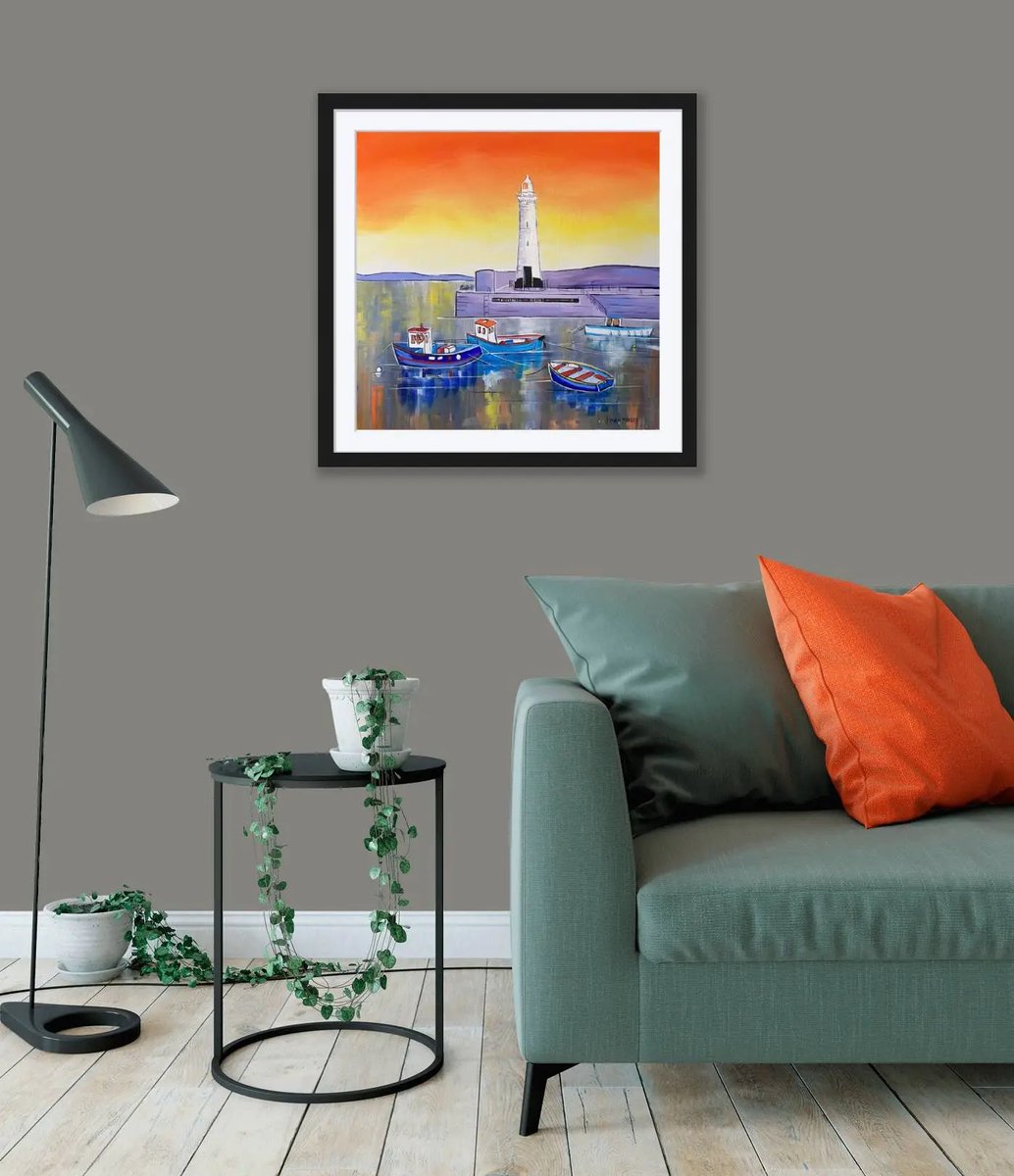 ‘Safe Haven, Donaghadee’ #donaghadee #donaghadeebythesea #donaghadeelighthouse #donaghadeeharbour #northdown #irishart #itishartists #lighthouseart