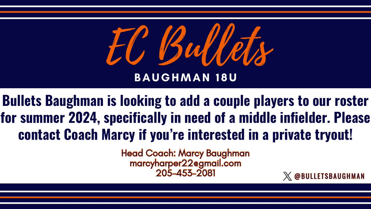 Let me know if you’re interested in setting up a tryout!!