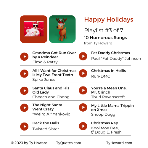 TyHoward410's tweet photo. Holiday music playlist #1-3 of 7... from Ty Howard https://t.co/fVD6fR176x