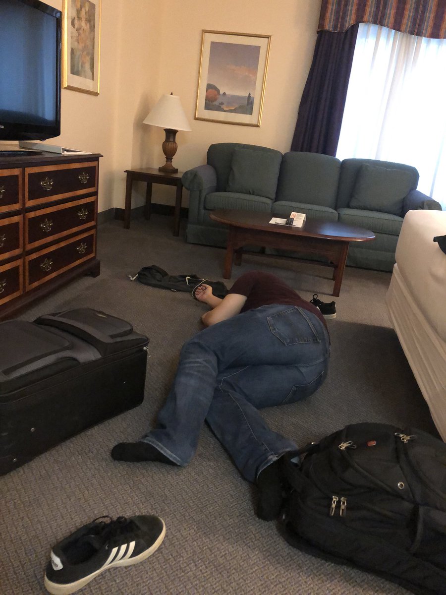 democrachi's tweet image. After having to make an emergency landing at a different airport, baggage delays due to a mix up, avoiding a car crash in transit to the correct airport, hotel sign in troubles, and losing my earbuds somewhere along the way, I’ve finally made it to DC.

I’m tired.