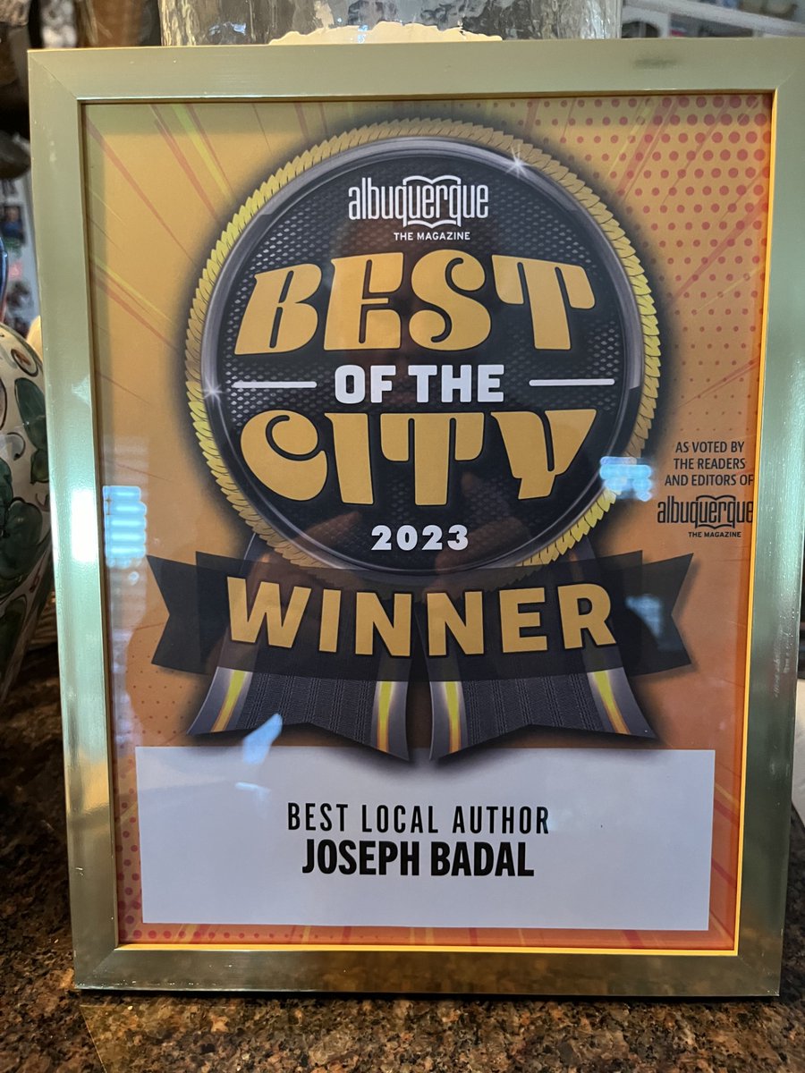 Thanks to everyone who voted for me in this year's Best Of The City contest. I appreciate your support. It is an honor to receive this recognition, especially considering the group of fine writers with whom I was competing.
amzn.to/2Um1kzi
en.wikipedia.org/wiki/Joseph_Ba…