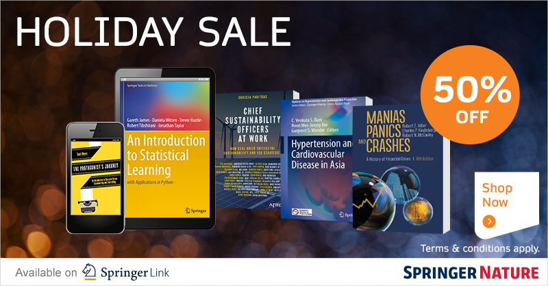 It’s our big holiday sale! Save 50% with our discount on books and eBooks in Springer, Apress & Palgrave softcover titles. Your coupon code HOL50 is valid until December 31. bit.ly/3RcqBcJ
