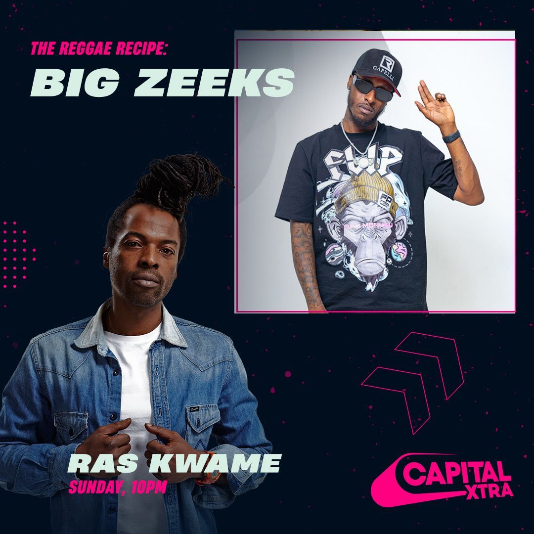 CapitalXTRA's tweet photo. we've got the fresh prince of harlesden @_bigzeeks joining @raskwame on the #ReggaeRecipe tonight 🫡

lock in on @globalplayer at 10pm! 🔊 https://t.co/6TkwCHUNEm