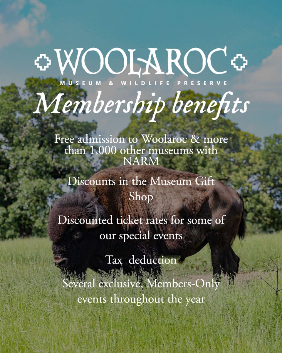 WoolarocMuseum's tweet image. For the art, history, animal, or nature lover in your life, give the gift of Woolaroc Membership this holiday season! An entire year of awesome benefits makes this a perfect gift that they can use all year.
woolaroc.org/become-a-member
#holidaygift #woolarocmembership #narm #nonprofit
