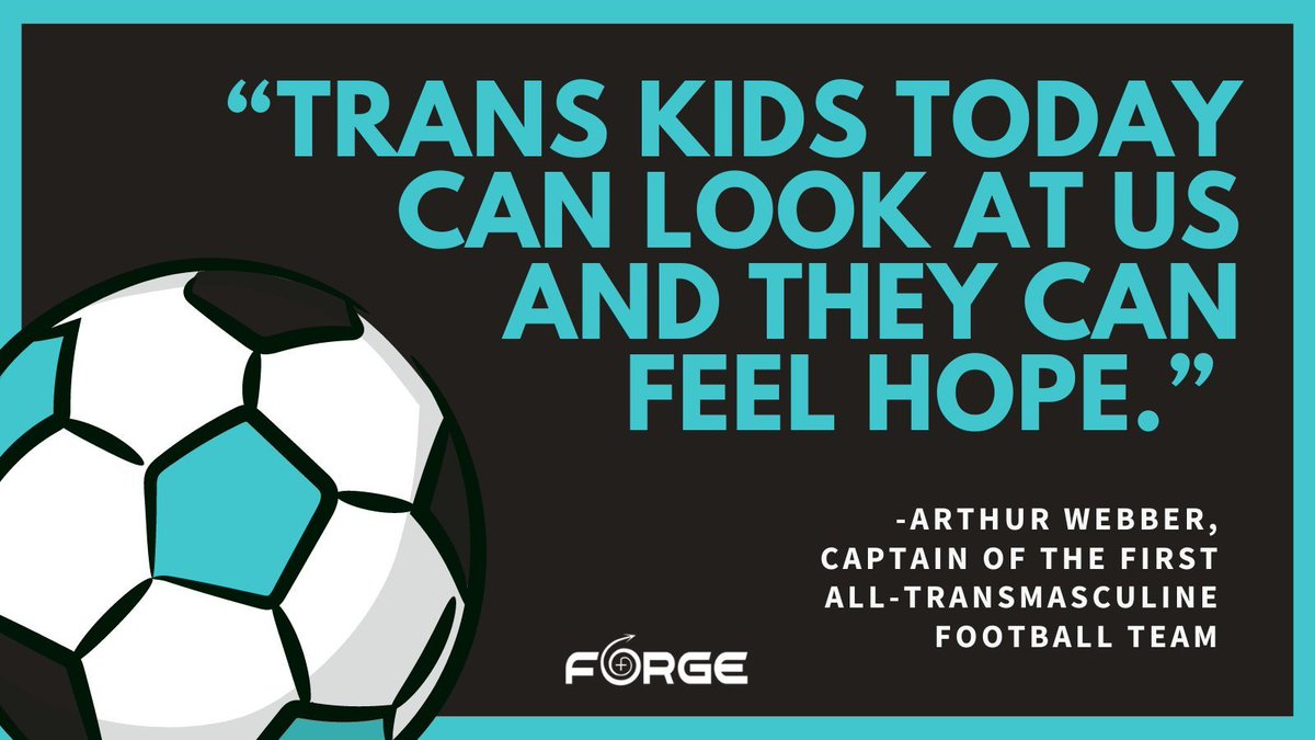 In a speech at the @PinkNews Awards, Arthur Webber (@bernietranders), Captain of the first all-transmasculine football team in Europe, shared: “Trans kids today can look at us and they can feel hope.”