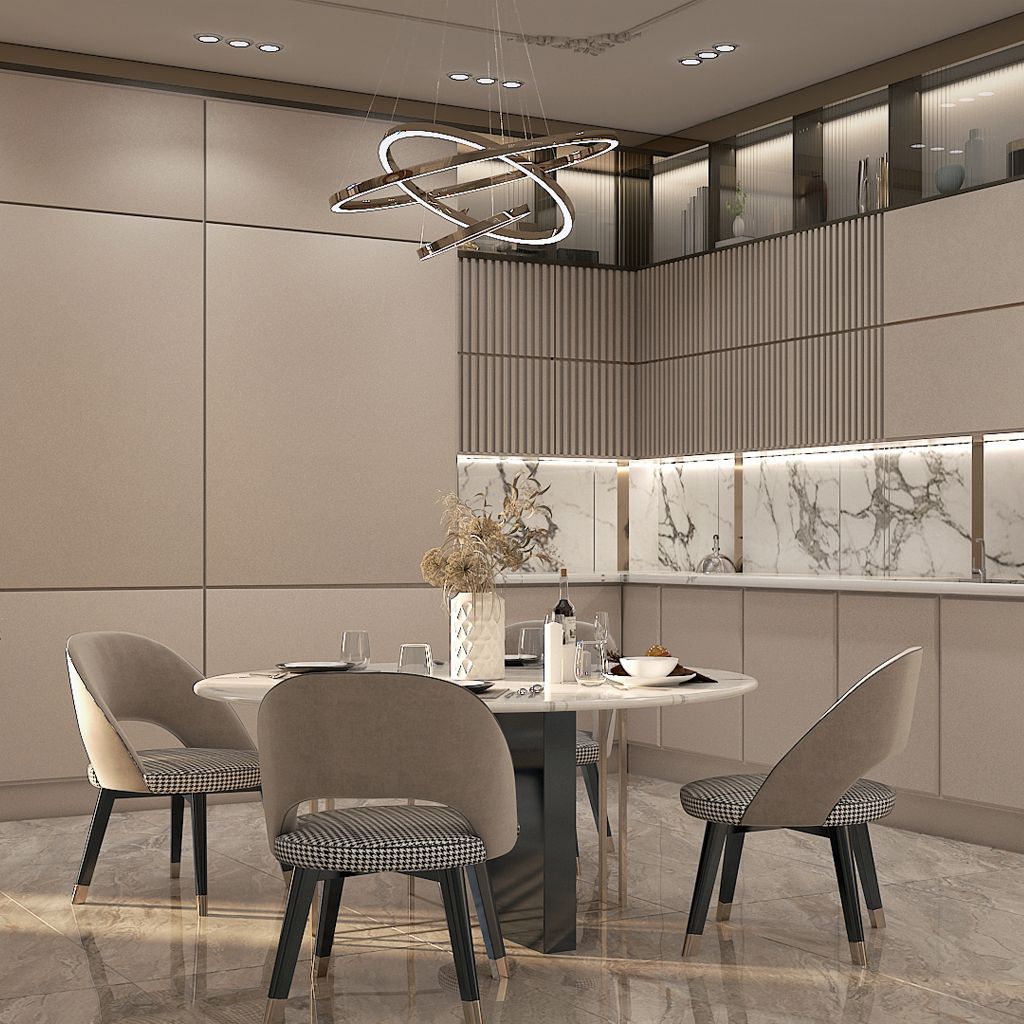 HomiloCompany's tweet image. 💢 Elegant Indulgence: A Classy Kitchen &amp;amp; Dining Dressed In Glamorous White 💢 
Savor the sophistication of a kitchen and dining space that radiates timeless elegance, with hints of luxury in a pristine monochrome glam.

#diningroomdecor #diningroomdesign #diningroomtable