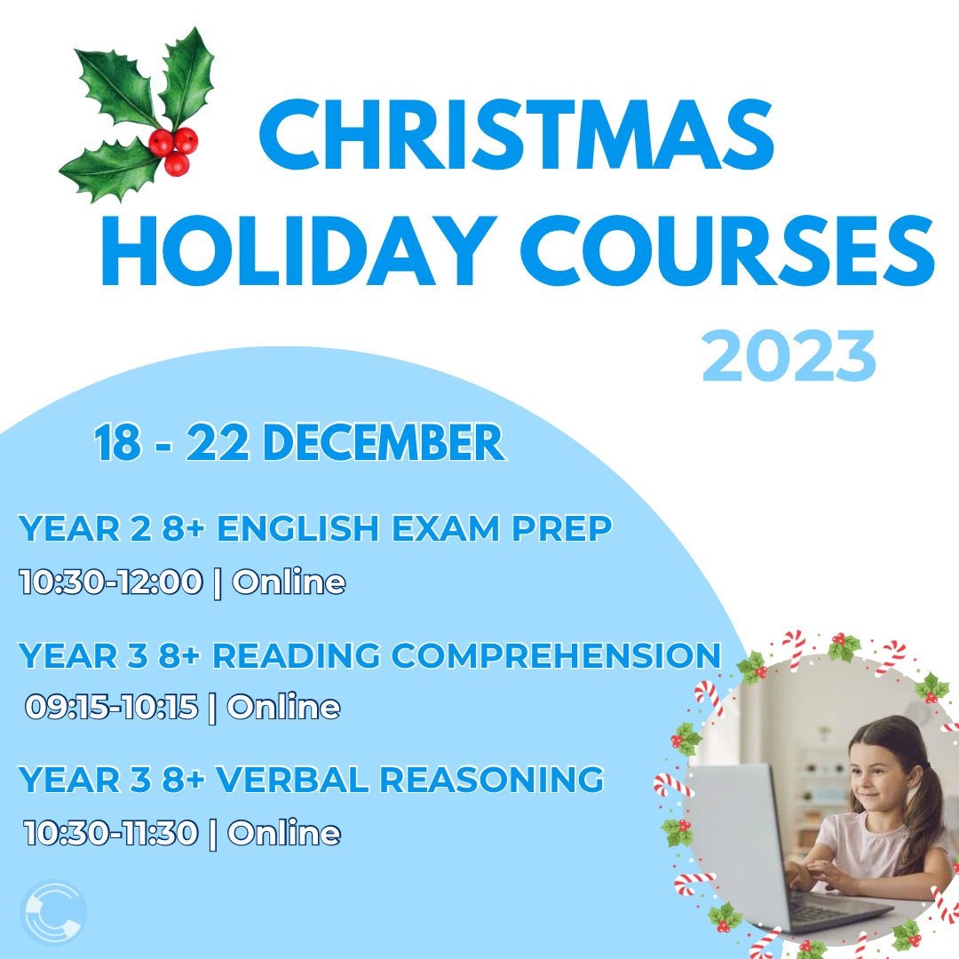First_Exams's tweet photo. 5️⃣Have you seen our Christmas Holiday Courses we’re offering from the 18-22 December?🎄

Visit https://t.co/MON1aS44EN to find out more!💻

#christmas #christmasholidays #edutwitter #tutoring #tutorial #onlinecourse #year1 #reading #booktwt #creativewriting #toptutoring #tutor https://t.co/bV7rB79KK4