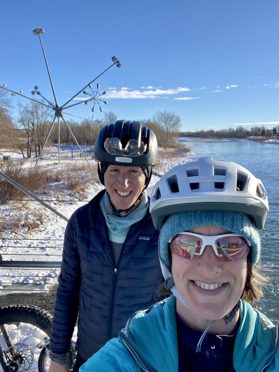 A beautiful day to be outside with the very best company! ❄️ ⁦@brettbergie⁩ #yyc #yycbike